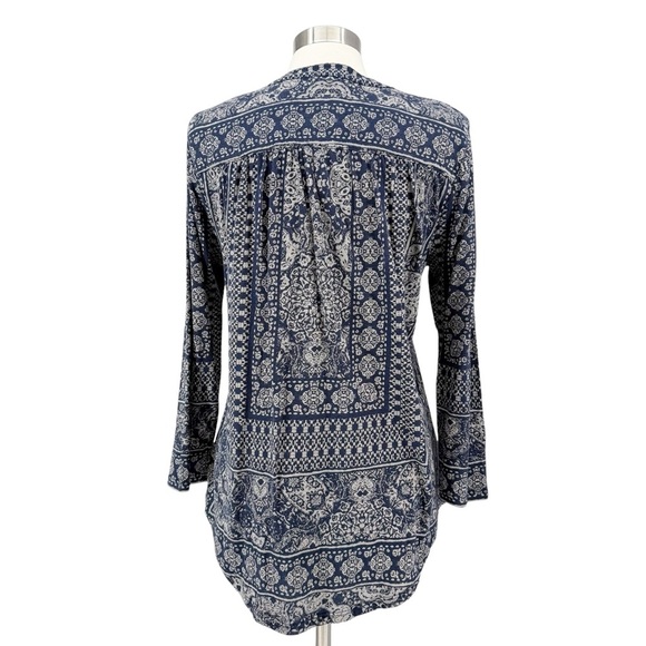 LUCKY BRAND Navy Bandana Print Knit Top L - Picture 4 of 12